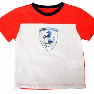Scuderia Ferrari Kid "Bicolor Scudetto" Short Sleeve T-Shirt